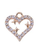 Tibetan Style Heart Pendants, UV plating, DIY & different styles for choice & with rhinestone, 13-25mm, Sold By PC