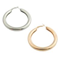 Brass Hoop Earring, Donut, plated, fashion jewelry & for woman, more colors for choice, nickel, lead & cadmium free, 66x59x8mm, Sold By Pair