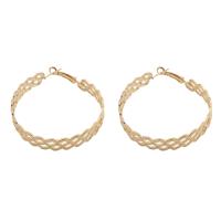 Brass Hoop Earring, Donut, gold color plated, fashion jewelry & for woman & hollow, nickel, lead & cadmium free, 53x48x9mm, Sold By Pair