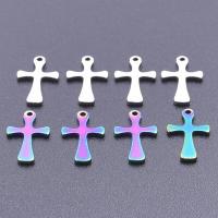 Stainless Steel Cross Pendants, 304 Stainless Steel, Vacuum Ion Plating, DIY, more colors for choice, 7x13mm, Sold By PC