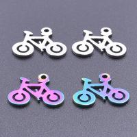Stainless Steel Pendants, 304 Stainless Steel, Bike, Vacuum Ion Plating, DIY, more colors for choice, 11x14mm, Sold By PC
