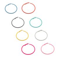 Brass Hoop Earring, Donut, painted, fashion jewelry & for woman, more colors for choice, nickel, lead & cadmium free, 54x55x2mm, Sold By Pair