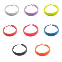 Brass Hoop Earring, Donut, painted, fashion jewelry & for woman, more colors for choice, nickel, lead & cadmium free, 54x52x14mm, Sold By Pair