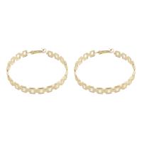 Brass Hoop Earring, Donut, gold color plated, fashion jewelry & for woman & hollow, nickel, lead & cadmium free, 63x55x7mm, Sold By Pair