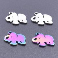 Stainless Steel Animal Pendants, 304 Stainless Steel, Elephant, Vacuum Ion Plating, DIY, more colors for choice, 11x12mm, Sold By PC