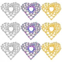 Stainless Steel Heart Pendants, 304 Stainless Steel, Vacuum Ion Plating, DIY & hollow, more colors for choice, 25x23mm, Sold By PC