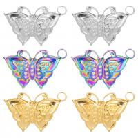 Stainless Steel Animal Pendants, 304 Stainless Steel, Butterfly, Vacuum Ion Plating, DIY, more colors for choice, 20x14mm, Sold By PC
