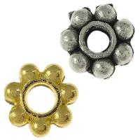 Tibetan Style Spacer Bead, Flower, plated, DIY, more colors for choice, nickel, lead & cadmium free, 6x2mm, Hole:Approx 1.5mm, Approx 5000KG/Lot, Sold By Lot