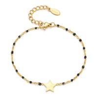 Stainless Steel Jewelry Bracelet 304 Stainless Steel with 1.18inch extender chain Star fashion jewelry & Unisex & enamel nickel lead & cadmium free Length Approx 6.9 Inch Sold By PC