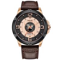 Men Wrist Watch, Organic Glass, with Leather, Life water resistant & fashion jewelry & multifunctional & japanese movement & for man, more colors for choice, 48x13mm, Length:Approx 270 mm, Sold By PC
