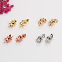 Brass Peg Bail Crown high quality plated DIY & micro pave cubic zirconia nickel lead & cadmium free 10mm 0.9mm Sold By PC