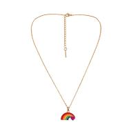 Zinklegierung Schmuck Halskette, Regenbogen, Modeschmuck & für Frau, frei von Nickel, Blei & Kadmium, 18x21mm, verkauft per ca. 18.11 ZollInch Strang
