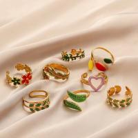 Emalio Nerūdijančio plieno pirštų žiedas, 304 Nerūdijantis plienas, įvairių stilių pasirinkimas & moters & emalė, daugiau spalvų pasirinkimas, Pardavė PC