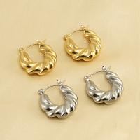 Titanium Steel  Earring, Vacuum Ion Plating, fashion jewelry & for woman, more colors for choice, 21x7mm, Sold By Pair