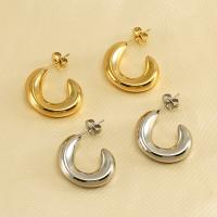 Titanium Steel  Earring, Vacuum Ion Plating, fashion jewelry & for woman, more colors for choice, 22x17mm, Sold By Pair