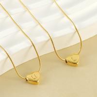 Titanium Steel Necklace Heart 18K gold plated fashion jewelry & for woman golden Sold Per Approx 17.72 Inch Strand