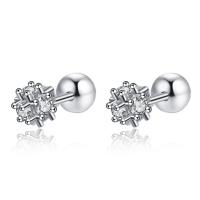 Brass Stud Earring, fashion jewelry & micro pave cubic zirconia & for woman, more colors for choice, nickel, lead & cadmium free, Sold By Pair
