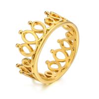 Stainless Steel Finger Ring 304 Stainless Steel Vacuum Ion Plating fashion jewelry & for woman golden 9mm Sold By PC