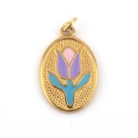 Stainless Steel Pendants 304 Stainless Steel plated fashion jewelry & for woman & enamel golden Sold By PC
