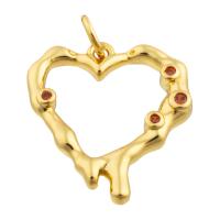 Латунные подвески-сердце, Латунь, Сердце, плакирован золотом, ювелирные изделия моды & DIY, не содержит никель, свинец, 19x17x3mm, продается PC