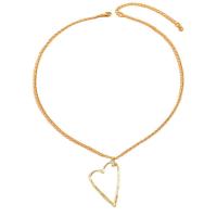 Collar de Aleación de Zinc, con 8CM extender cadena, Corazón, chapado en color dorado, Joyería & para mujer, libre de níquel, plomo & cadmio, longitud aproximado 40 cm, Vendido por UD