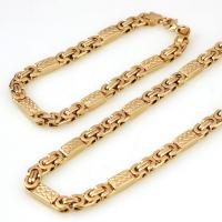316 L Edelstahl Mode Schmuckset, Armband & Halskette, vergoldet, 2 Stück & für den Menschen, 6mm, Länge:ca. 21.7 ZollInch, ca. 8.7 ZollInch, verkauft von setzen