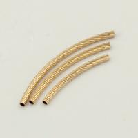 Gold Filled Curved Tube Beads 14K gold-filled DIY Sold By PC