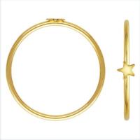 Gold-filled anel, Estrela, 14K cheio de ouro, tamanho diferente para a escolha, 1mm, tamanho:5-9, vendido por PC