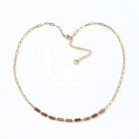 Edelstahl Schmuck Halskette, 304 Edelstahl, mit Edelstein, mit Verlängerungskettchen von 5cm, Modeschmuck & poliert & für Frau, keine, Länge:38 cm, verkauft von PC