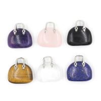Gemstone Pendants Jewelry with Zinc Alloy Handbag silver color plated Natural & fashion jewelry & DIY & for woman Sold By PC