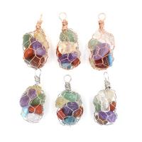 Gemstone Pendants Jewelry, with Tibetan Style, plated, Natural & fashion jewelry & DIY & for woman, more colors for choice, 25x25x50mm, Sold By PC