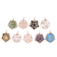 Gemstone Pendants Jewelry with Zinc Alloy Star gold color plated Natural & fashion jewelry & DIY & for woman Sold By PC