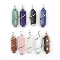 Gemstone Pendants Jewelry with Zinc Alloy gold color plated Natural & fashion jewelry & DIY & for woman Sold By PC