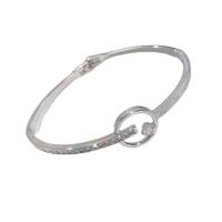 Zinc Alloy Bangle Donut plated fashion jewelry & for woman & with rhinestone & hollow nickel lead & cadmium free Sold By PC