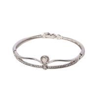 Zinc Alloy Bangle with Cubic Zirconia plated fashion jewelry & for woman nickel lead & cadmium free Sold By PC