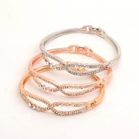 Zinc Alloy Bangle plated fashion jewelry & for woman & with rhinestone nickel lead & cadmium free Sold By PC