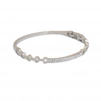 Zinc Alloy Bangle plated fashion jewelry & for woman & with rhinestone & hollow nickel lead & cadmium free Sold By PC