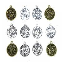 Zinc Alloy Pendants 12 Signs of the Zodiac plated mixed pattern & DIY nickel lead & cadmium free Approx Sold By Bag