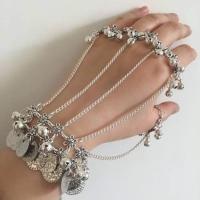 Iron Bracelet Ring with 2.76inch extender chain plated fashion jewelry & for woman nickel lead & cadmium free Length Approx 4.72 Inch Approx 3.15 Inch Sold By PC