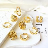 Stainless Steel Finger Ring, 304 Stainless Steel, Vacuum Ion Plating, fashion jewelry & different styles for choice & for woman, golden, Sold By PC