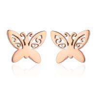 Stainless Steel Stud Earrings 304 Stainless Steel Butterfly fashion jewelry & for woman Sold By Pair