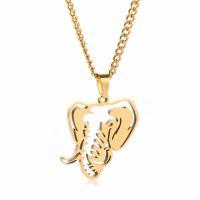 Stainless Steel Jewelry Necklace, 304 Stainless Steel, Elephant, Vacuum Ion Plating, fashion jewelry & for man, more colors for choice, 27x36mm, Length:Approx 23.62 Inch, Sold By PC