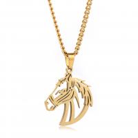 Stainless Steel Jewelry Necklace 304 Stainless Steel Horse Vacuum Ion Plating fashion jewelry & Unisex Length Approx 23.62 Inch Sold By PC