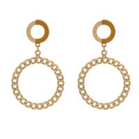 Zinc Alloy Drop Earrings Donut gold color plated for woman & hollow nickel lead & cadmium free Sold By Pair