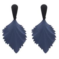 Zinc Alloy Drop Earrings Leaf stoving varnish for woman nickel lead & cadmium free Sold By Pair