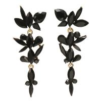 Rhinestone Earring with Zinc Alloy gold color plated for woman Sold By Pair