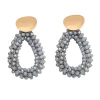 Brass Drop Earring with Seedbead Teardrop plated fashion jewelry nickel lead & cadmium free Sold By Pair