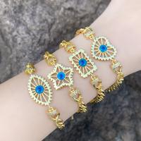 Evil Eye Jewelry Bracelet Brass with 5cm extender chain Dragonfly plated fashion jewelry & enamel golden nickel lead & cadmium free Length 14 cm Sold By PC