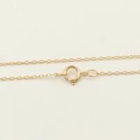 Gold Filled Necklace, 14K gold-filled, different size for choice & oval chain & for woman, 1mm, Sold By PC