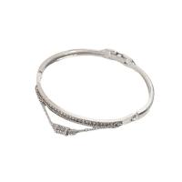 Tibetan Style Bangle, plated, Double Layer & fashion jewelry & for woman & with rhinestone, more colors for choice, nickel, lead & cadmium free, 60x50mm, Sold By PC